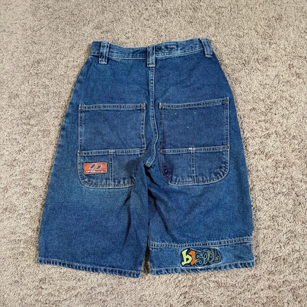 Rare Vintage B One Soul Skater Long Denim Raver Skater Shorts Size M - 12/14